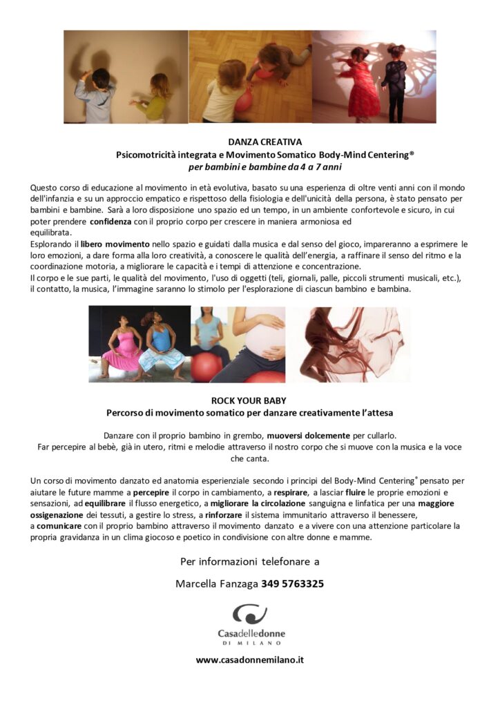 Rock your baby - Per donne in attesa e neo mamme - Movimento somatico Body Mind Centering e danza con Marcella Fanzaga @ Casa delle Donne di Milano