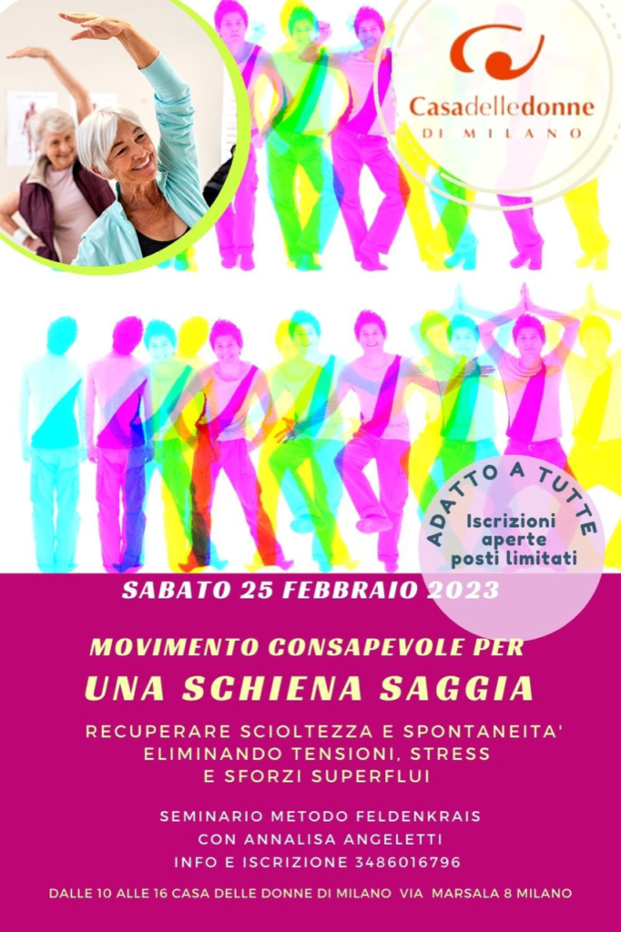 Seminario Metodo Feldenkreis con Annalisa Angeletti: Movimento consapevole per una schiena saggia @ Casa delle Donne di Milano