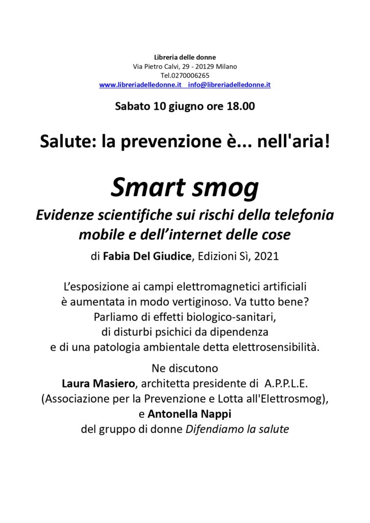 Smart smog - Salute: la prevenzione è...nell'aria! @ Libreria delle Donne di Milano
