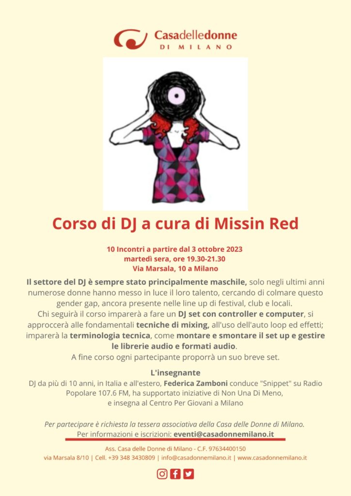 Corso di DJ @ Casa delle Donne di Milano