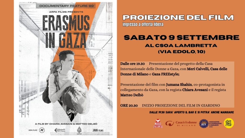 "Erasmus in Gaza" - Presentazione del progetto della Casa Internazionale delle Donne a Gaza e proiezione del film @ CSOA Lambretta