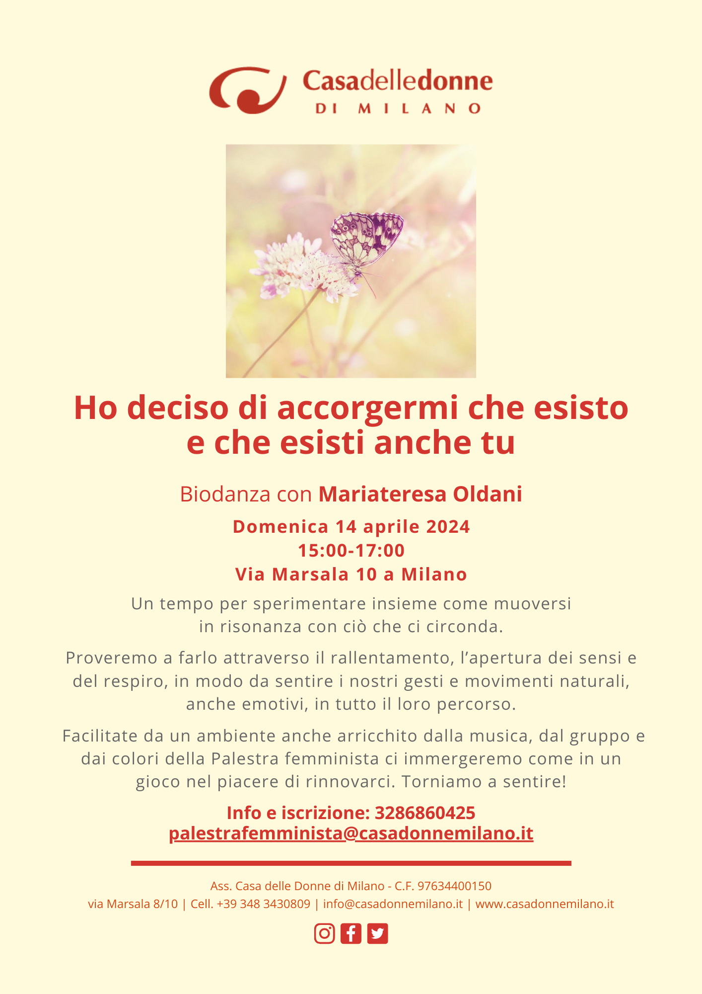 Biodanza con Maria Teresa Oldani "Ho deciso di accorgermi che esisto e che esisti anche tu" @ Casa delle Donne di Milano