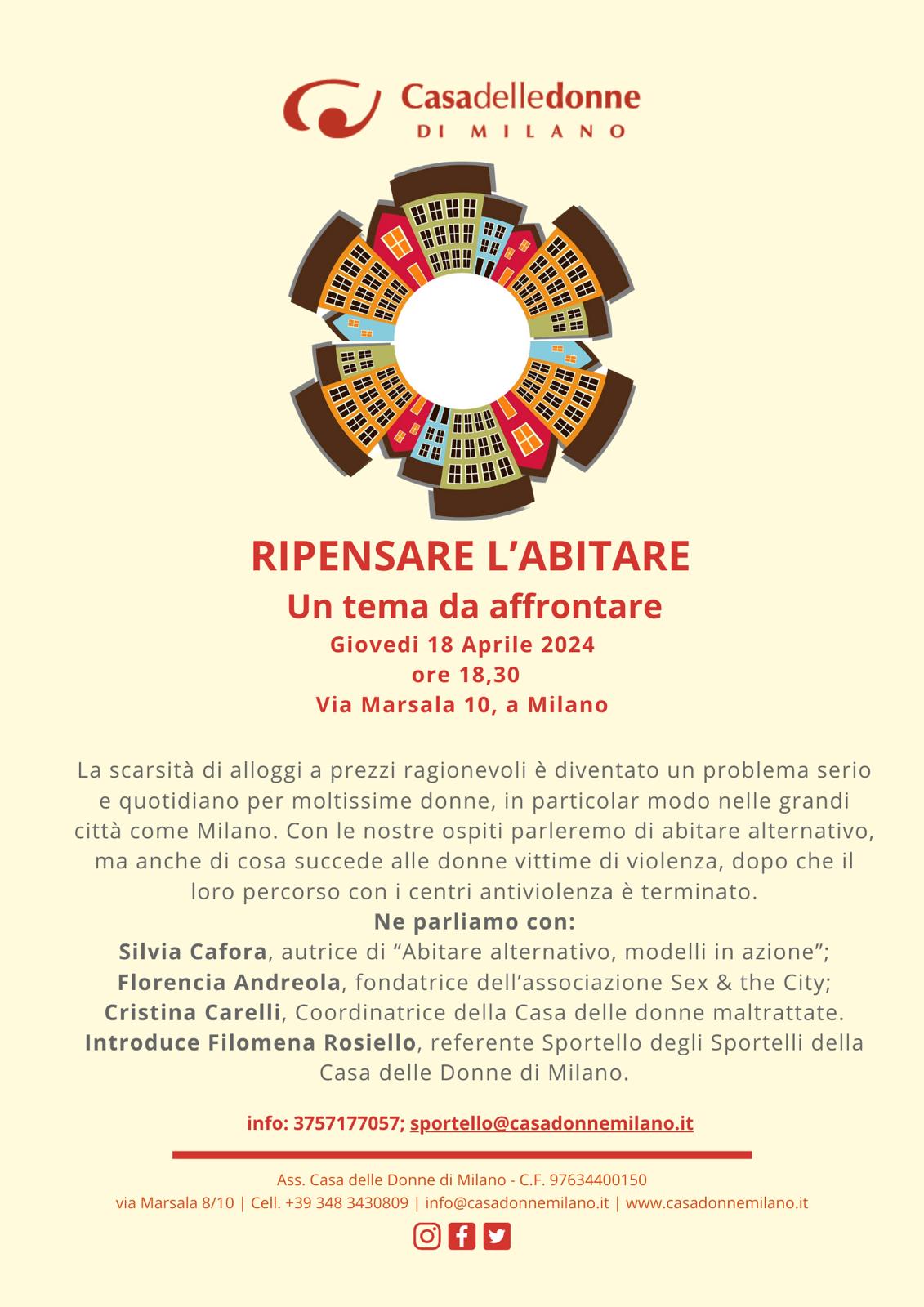 "Ripensare l'abitare" - Un tema da affrontare @ Casa delle Donne di Milano