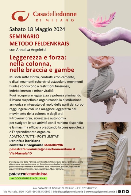 Seminario Metodo Feldenkrais con Annalisa Angeletti. “Leggerezza e forza: nella colonna, nelle braccia e gambe” @ Casa delle Donne di Milano
